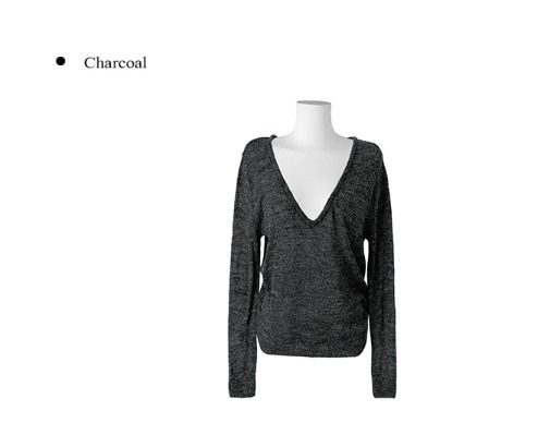 Oshi Mohair Loose-Fit Deep V-Neck Knit