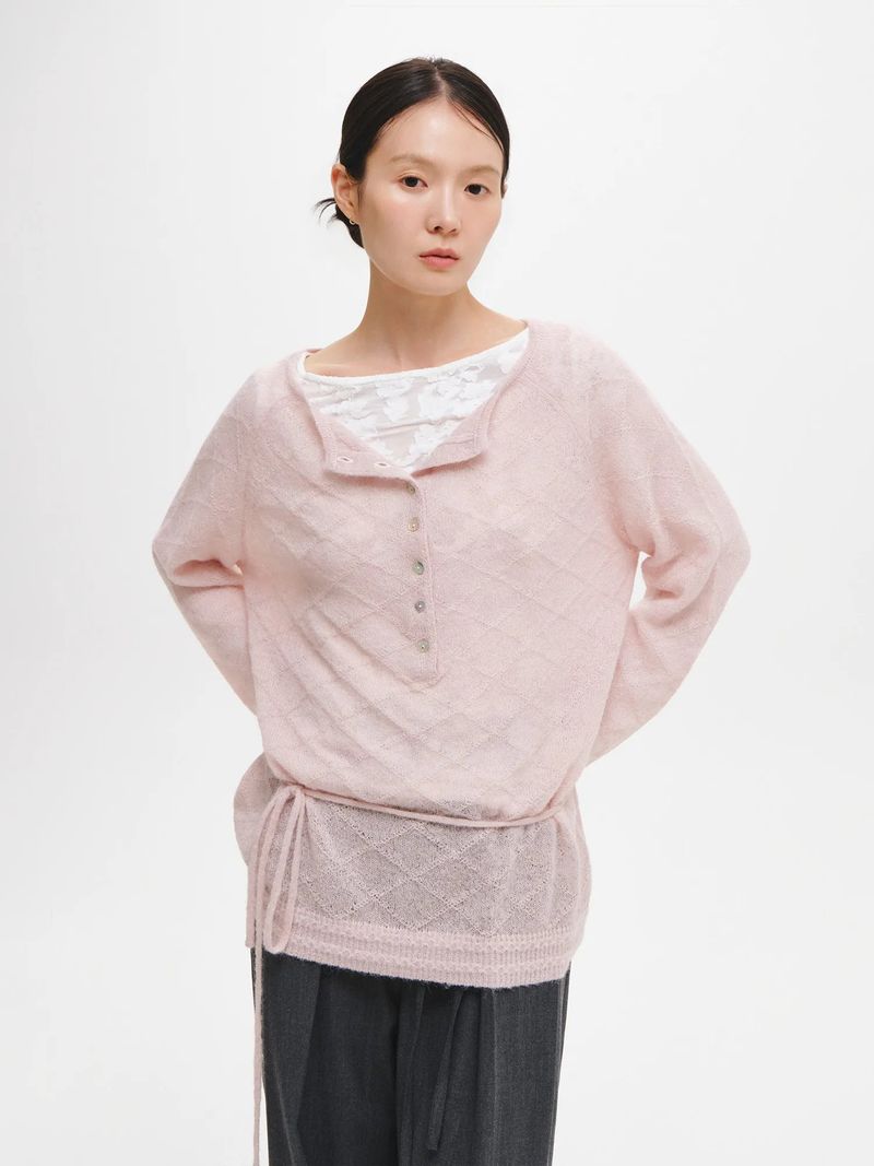HAIRY DIA SHEER KNIT PULLOVER