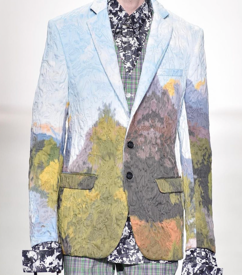 World' Wrap Printed Jacquard Suit