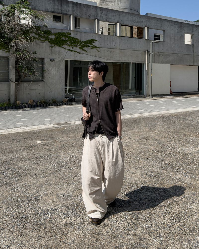 Aven Linen Two-Tuck Wide Pants
