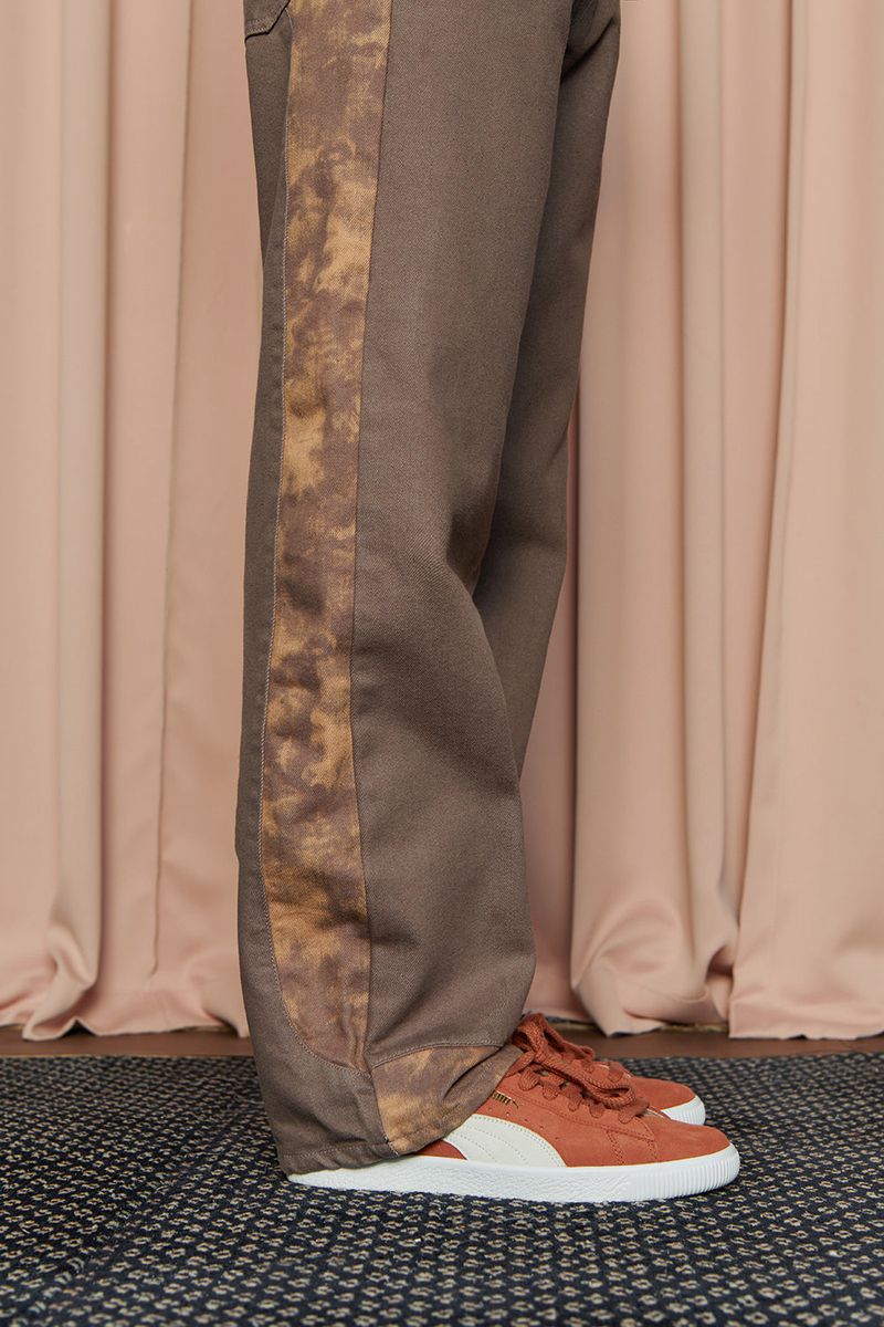 TIE-DYE BLOCK DENIM PANTS / BROWN