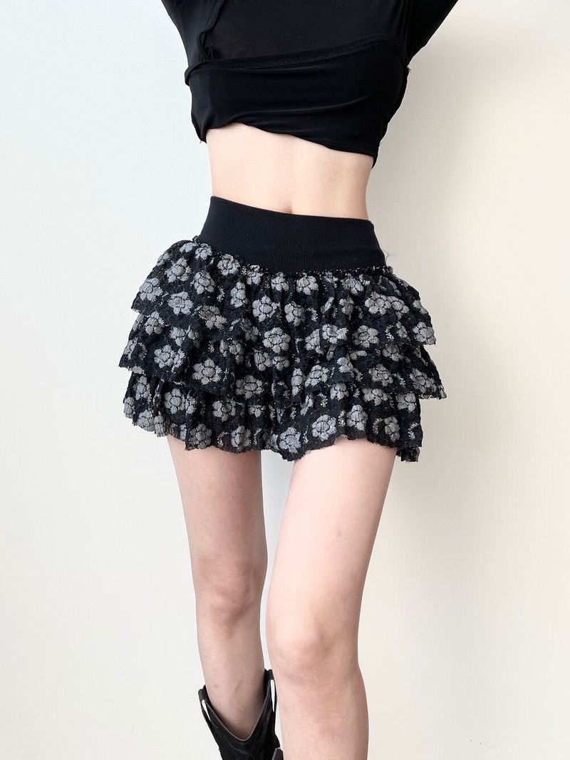 Seow（ソウ）の「1396. フラワーキャンキャンミニスカート (2color)（スカート）」