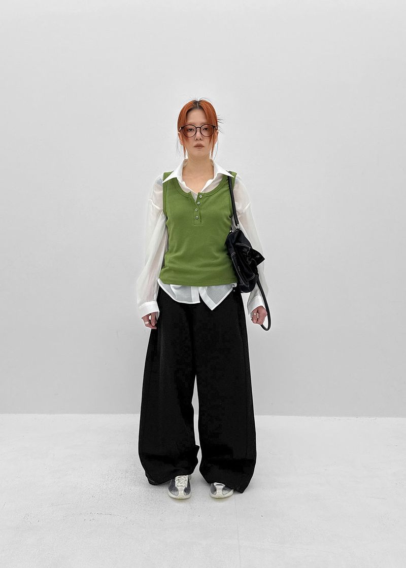[MADE] Leaf Linen-Like Back-Pocket Cotton Pants