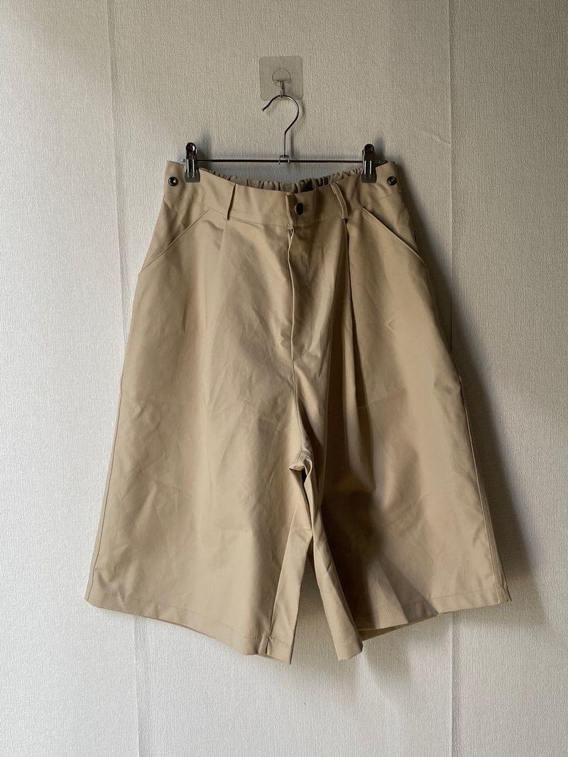Balloon Coated Cotton Half Pants 3C