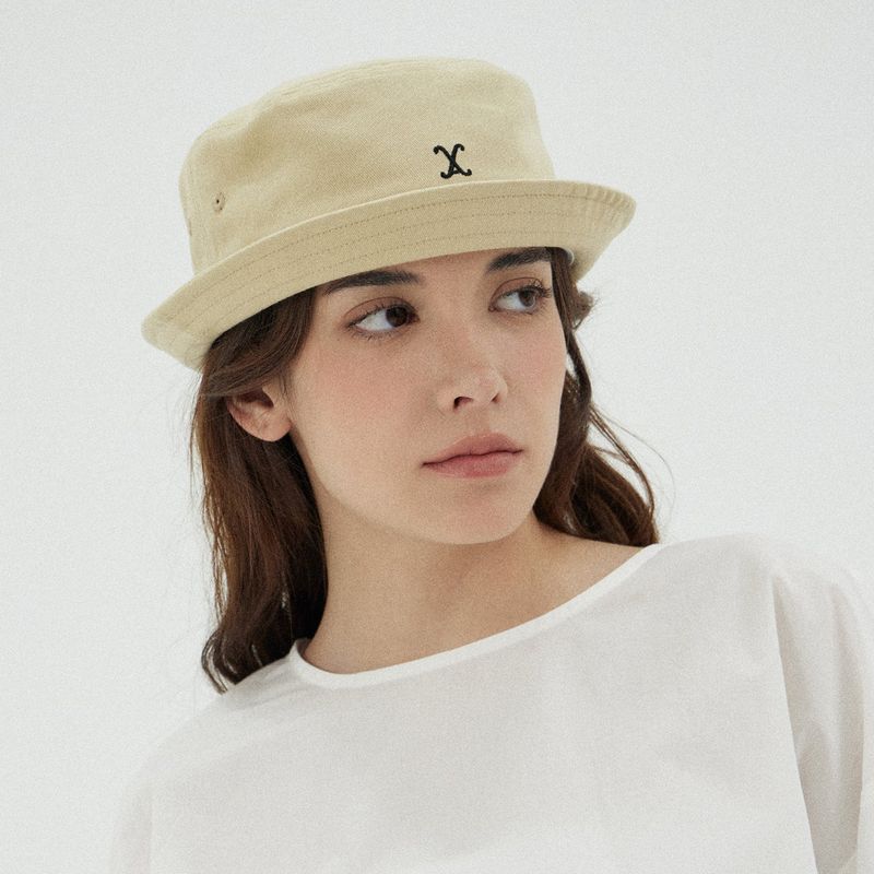 VA Curved Logo Short Visor Bucket Hat / Beige
