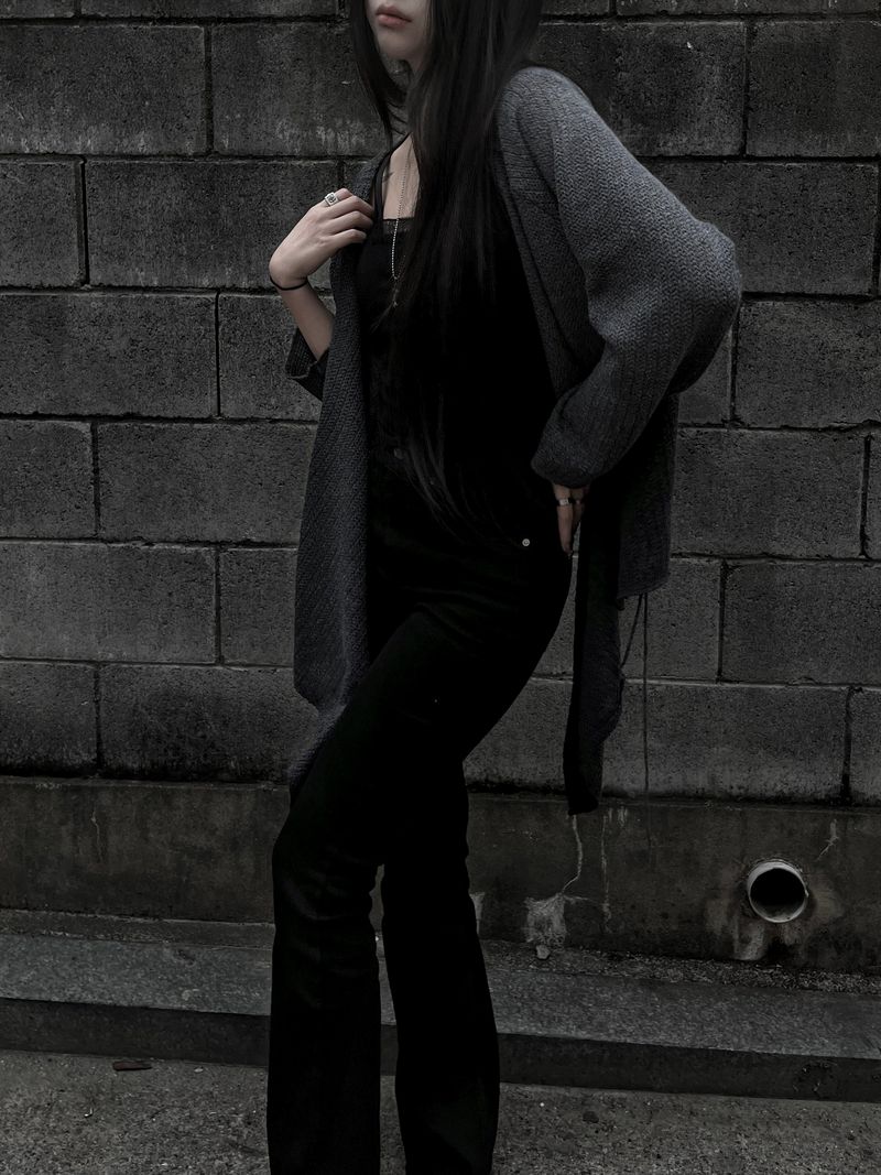 strap frey knit cardigan (2color)