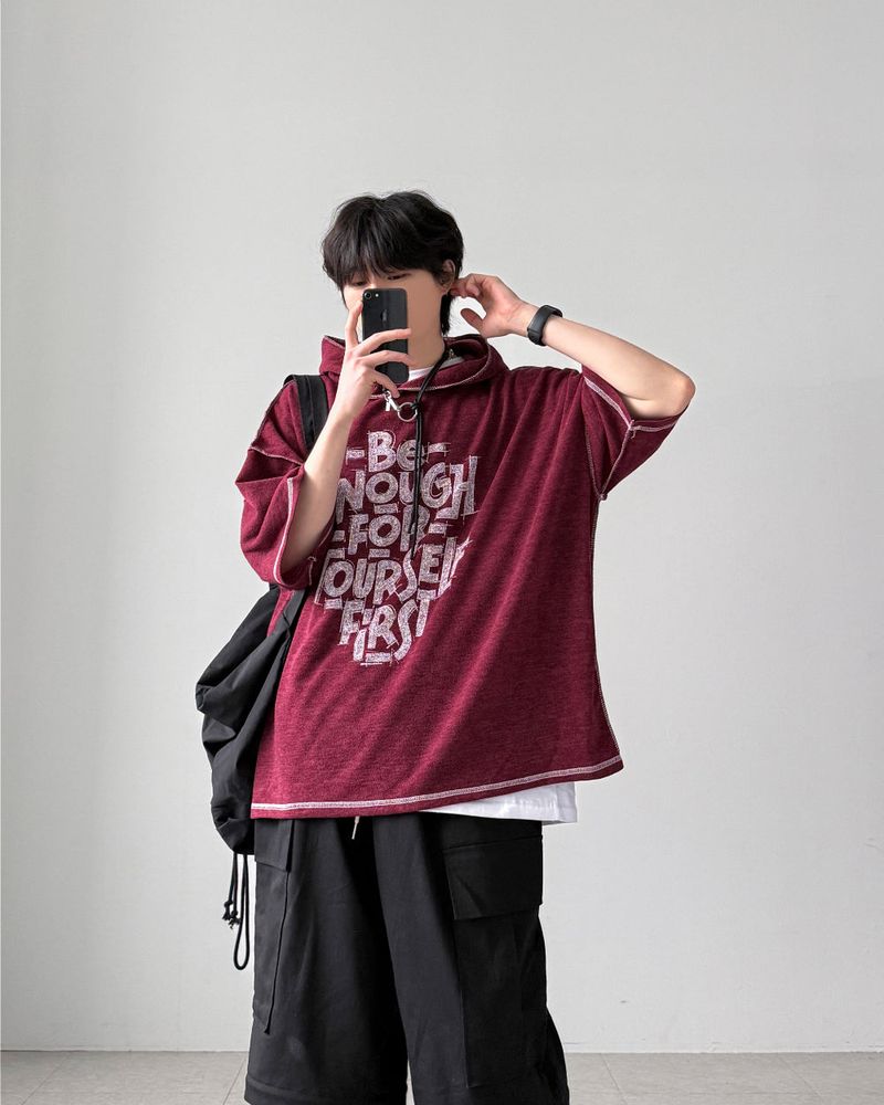 Enough Hooded Half Knit