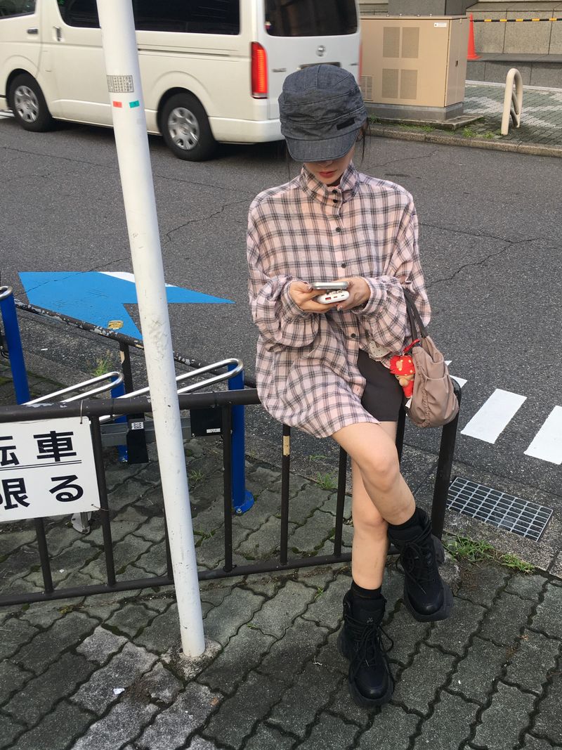 Hyper High-Neck Over Check Shirt (2c)