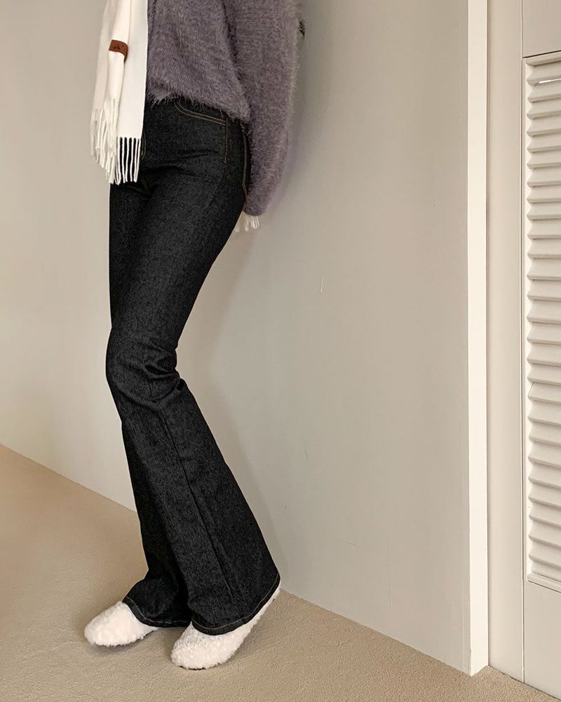 [BELLIDE MADE / 2 lengths] Color change X, non-fade boot cut denim pants