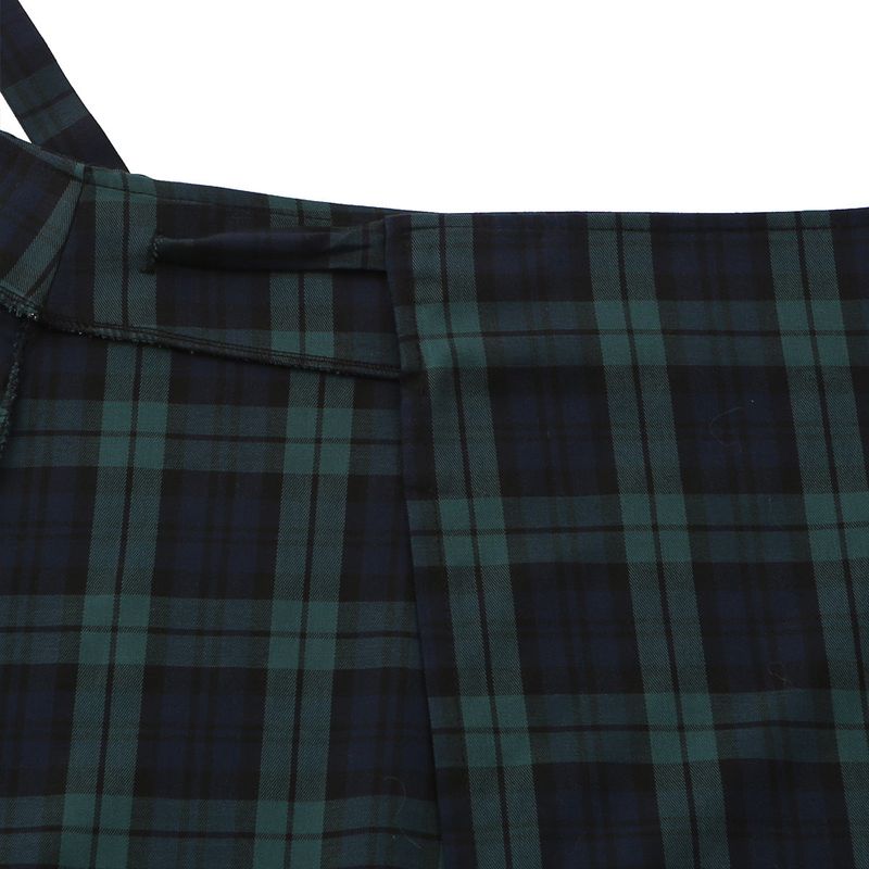 TARTAN CHECK WRAP SKIRT GREEN