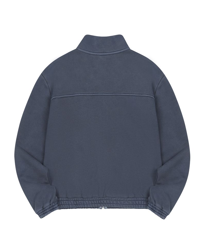 Pigment High Neck Sweat Zip-Up - NAVY