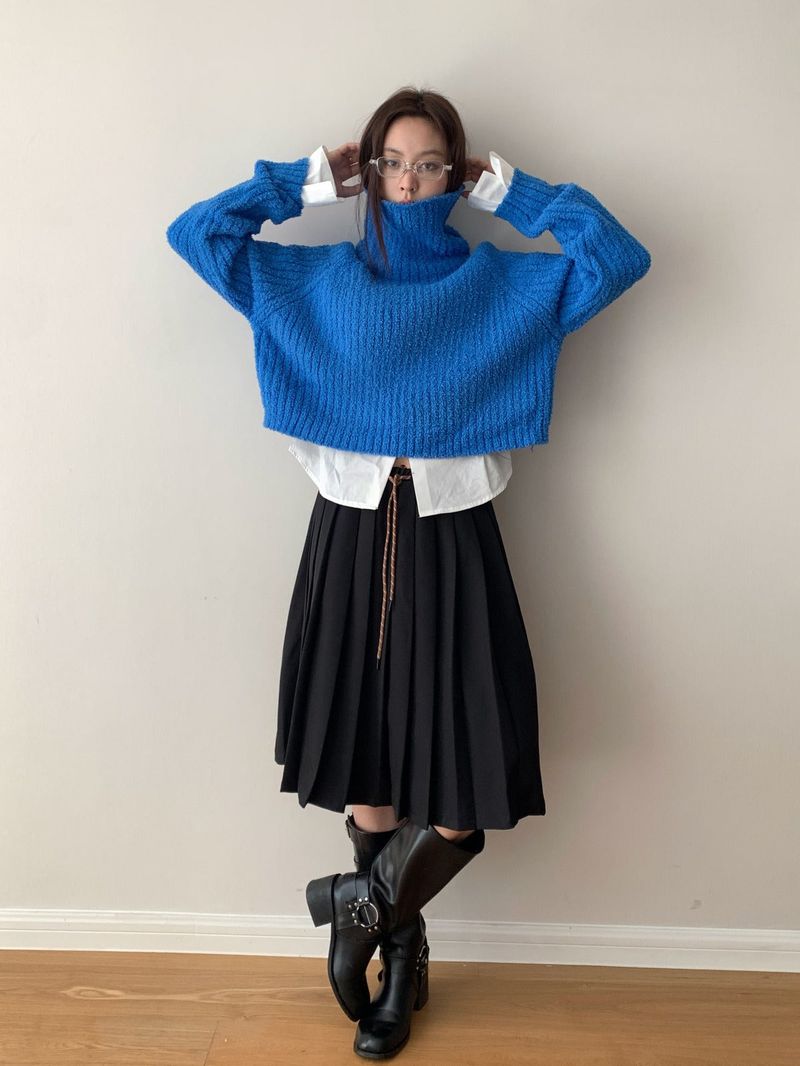 Academy Midi Pleats Banded Waist Skirt