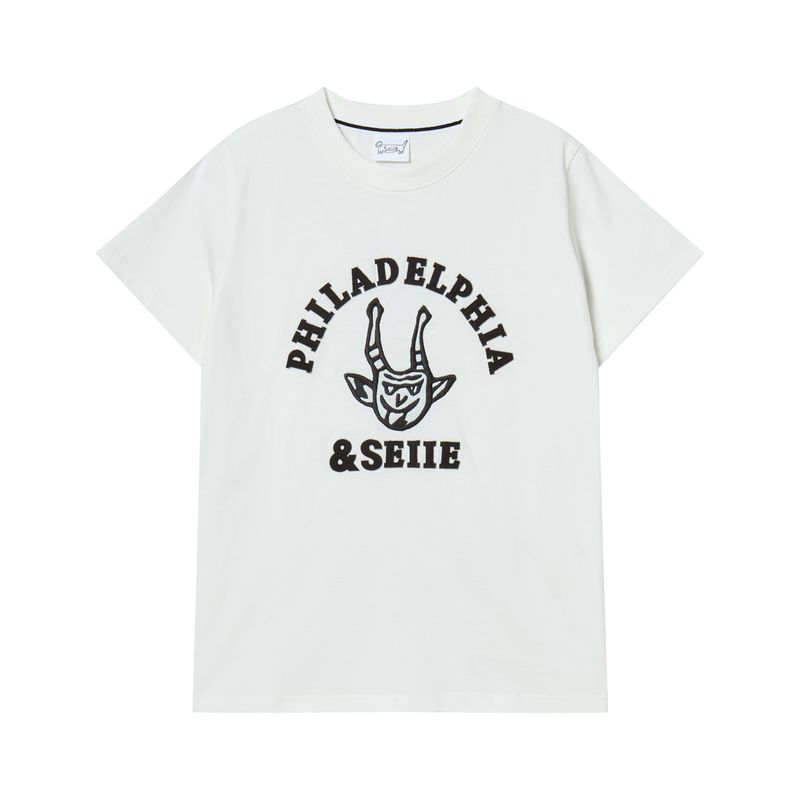 seiie(セイエ)の「デビルアップリケTシャツ スリムフィット アイボリー(トップス)」