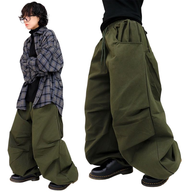 wide back pocket cotton pintuck pants