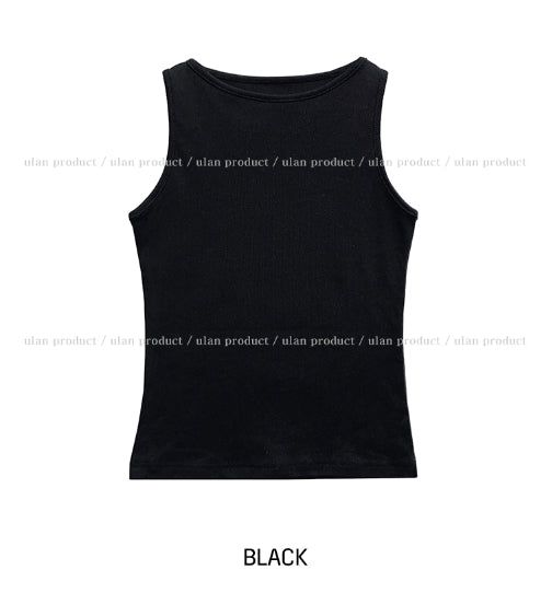 [U-BASIC] Lensi Ribbed Boat Neck Sleeveless