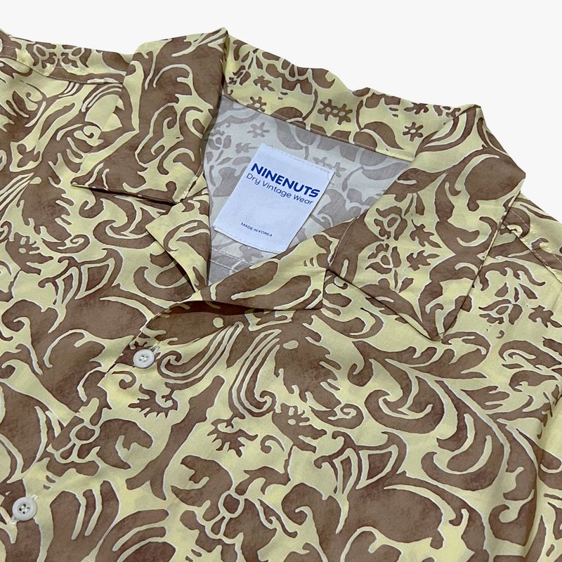 silky ethnic open collar shirt_yellow