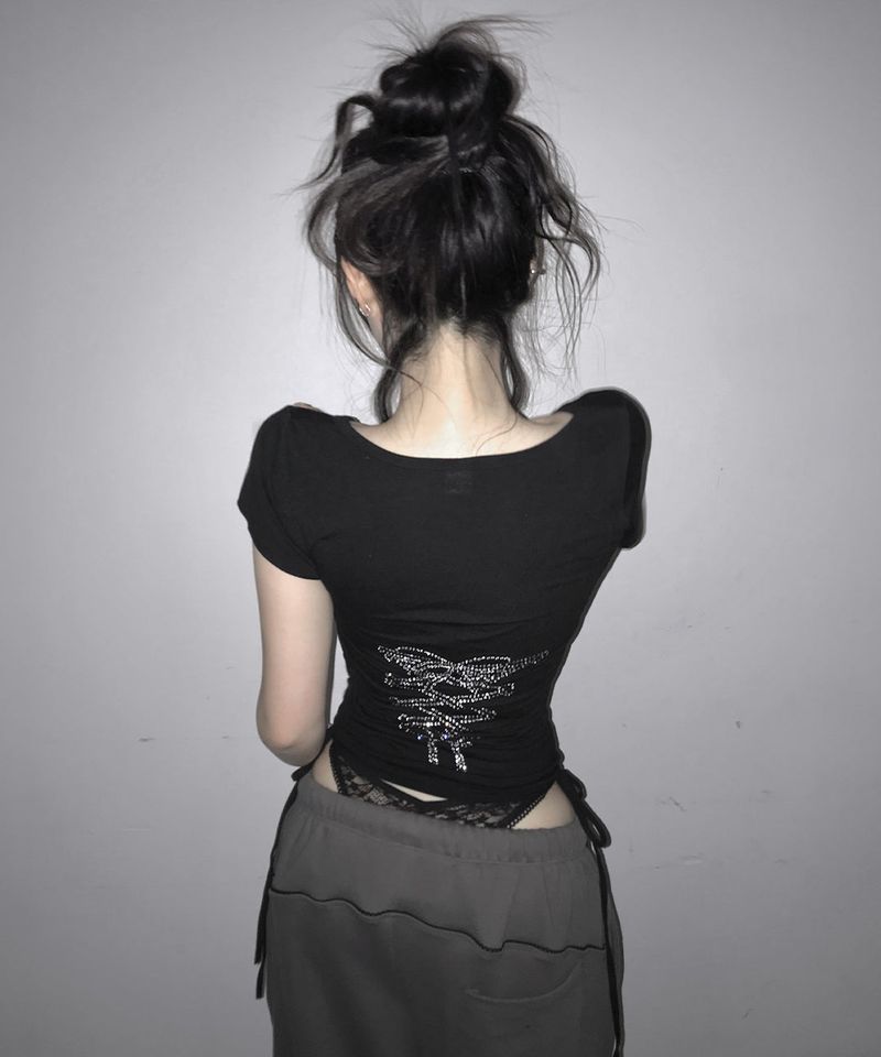 meego（ミーゴ）の「exy corset glitter tee (4colors)（Tops）」