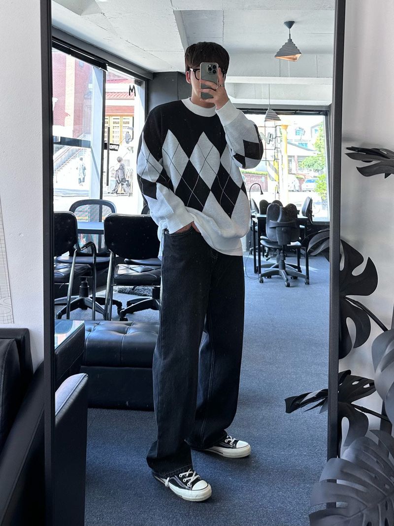Never roil Overfit Argyle Knit