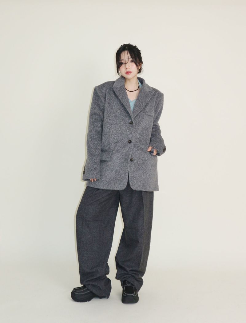 Winter Alpaca Formal Single Jacket (Wool Jacket) (Lining 2 Ounces)