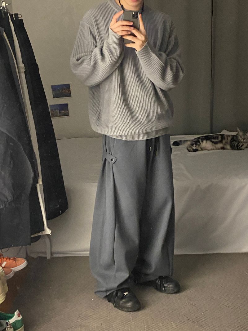 basic hachi round muji Knit 2C