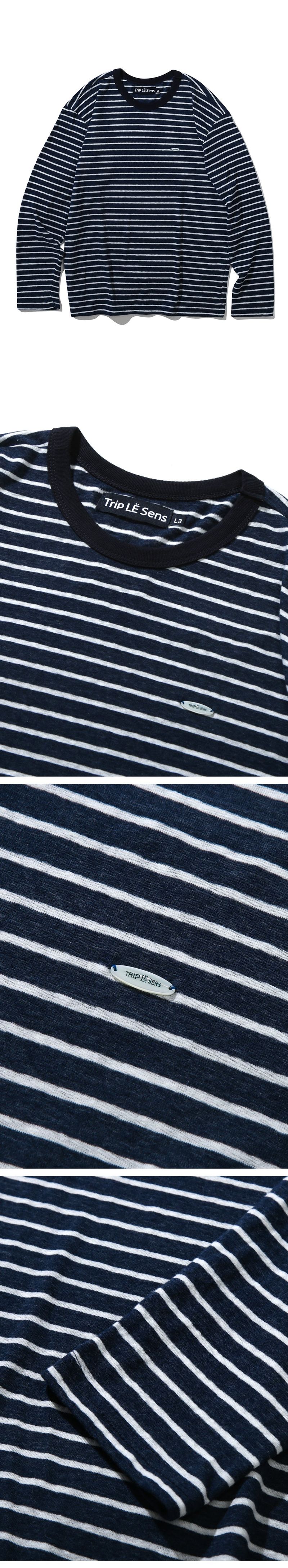 SURFER STRIPE LONG SLEEVE_NAVY