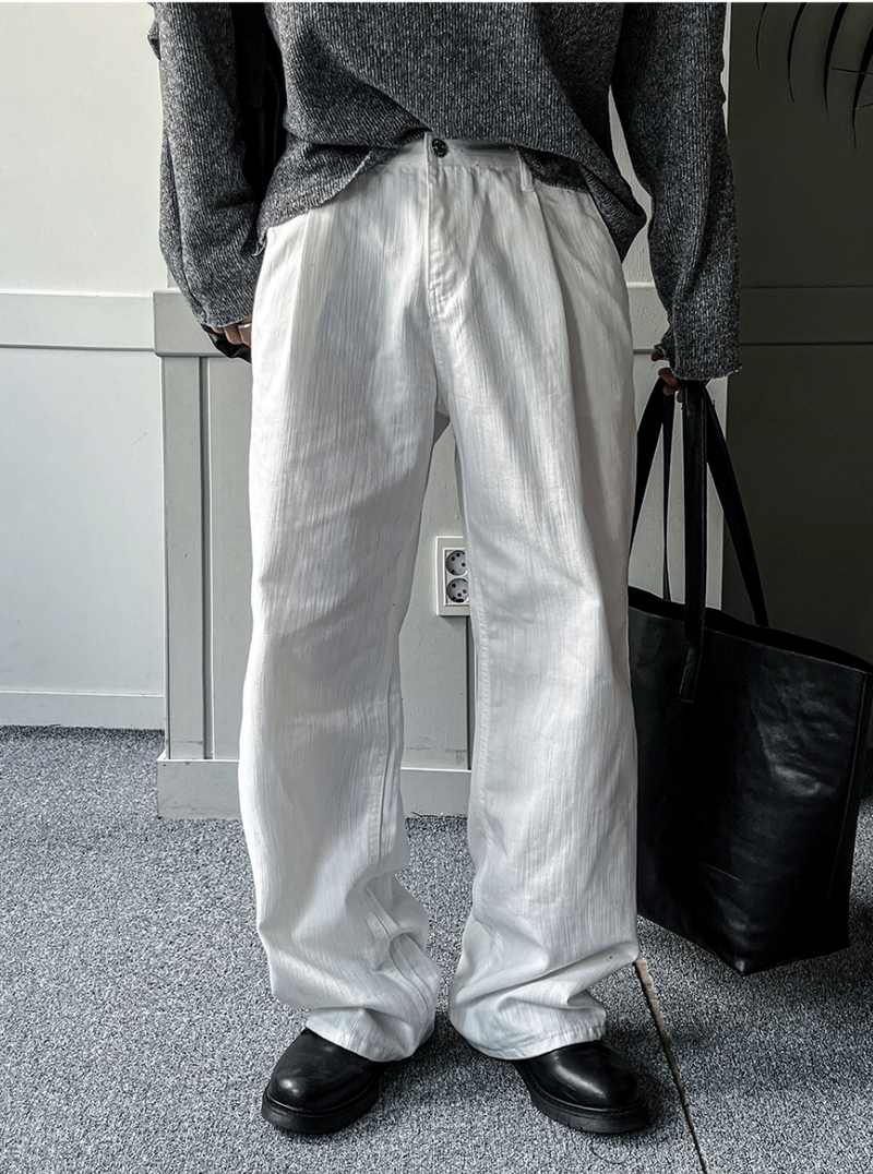 slob white wide denim pants
