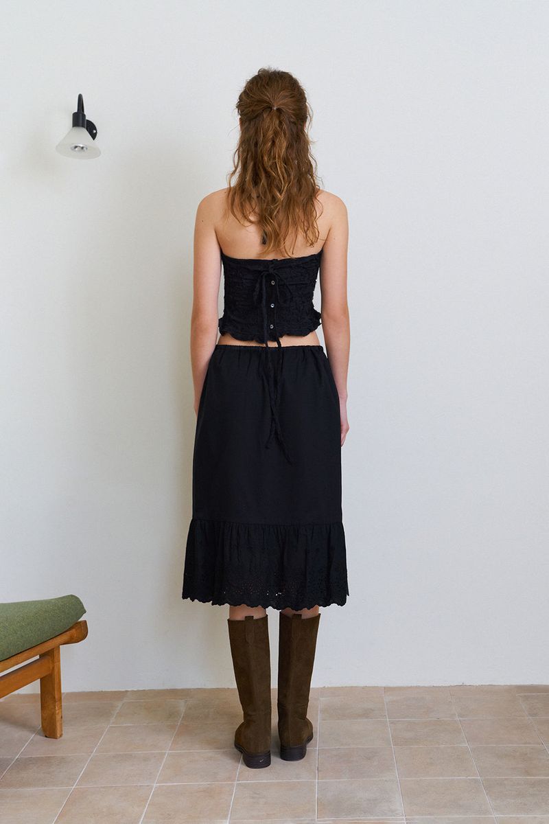 Flower pattern halter top_black