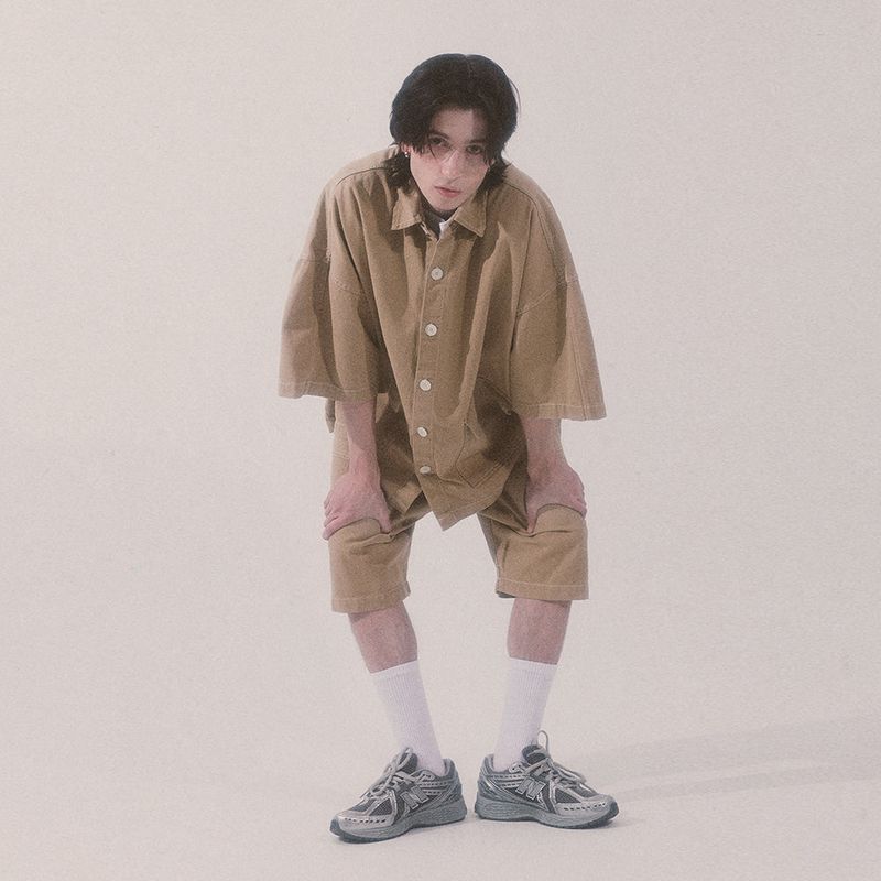 bio jacquard pocket shorts_beige