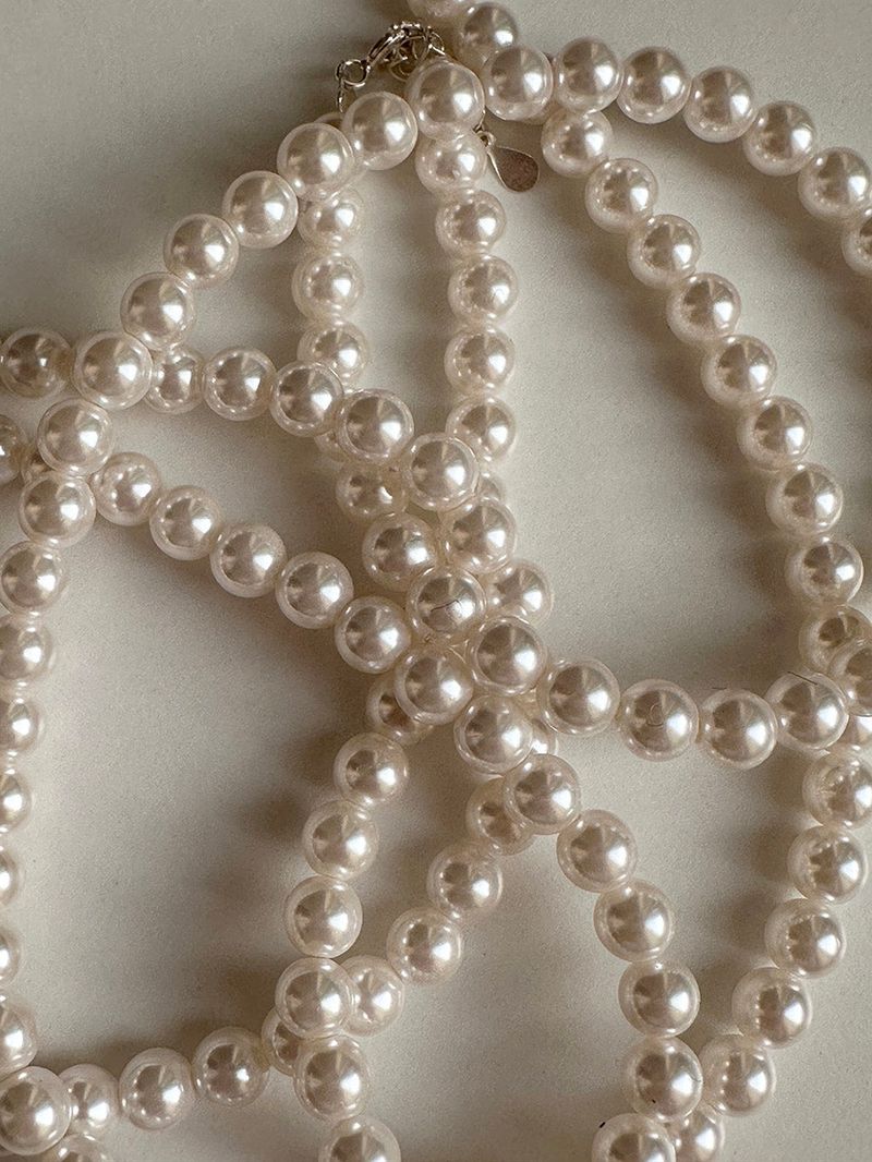 [92.5silver] 3way long pearl necklace