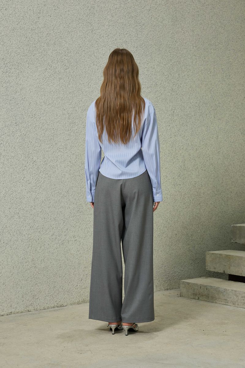 TOMO WIDE SLACKS / CHARCOAL