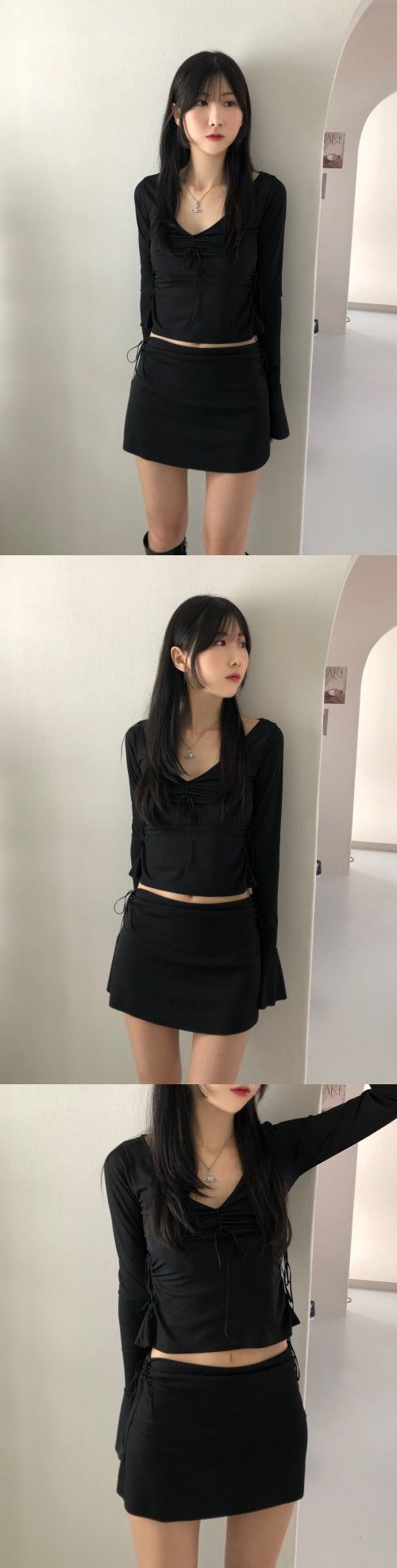 Perry Strap Shirring T (2color)