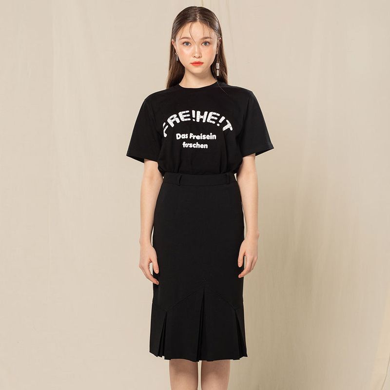 FREIHEIT(フライハイト)の「PLEATS SKIRT (BLACK)(Skirts)」