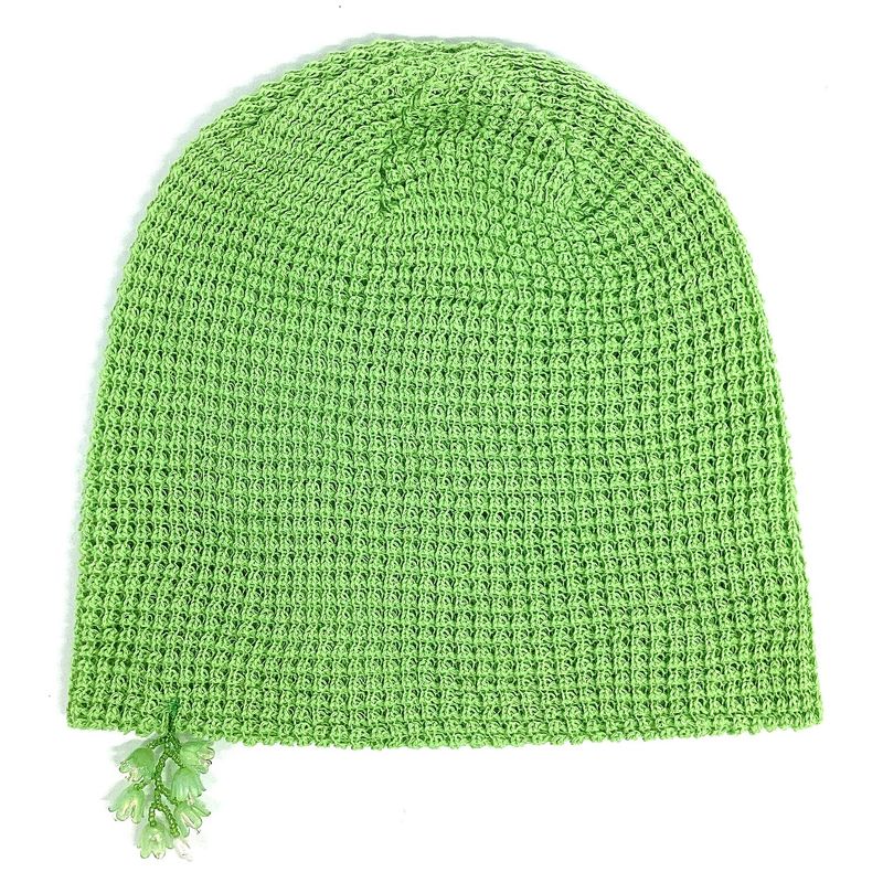 Drop Flower Beads Beanie [Green]