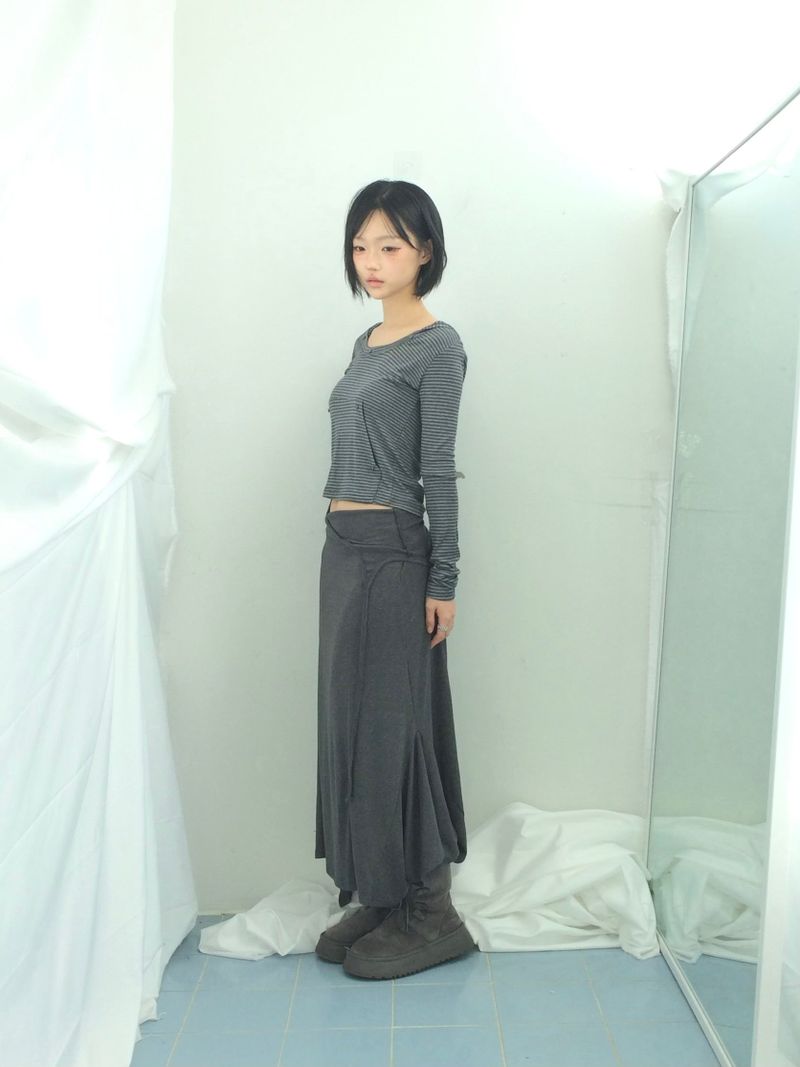 double-strap draped long dress