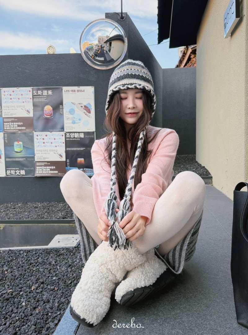 handmade stripe knit hat