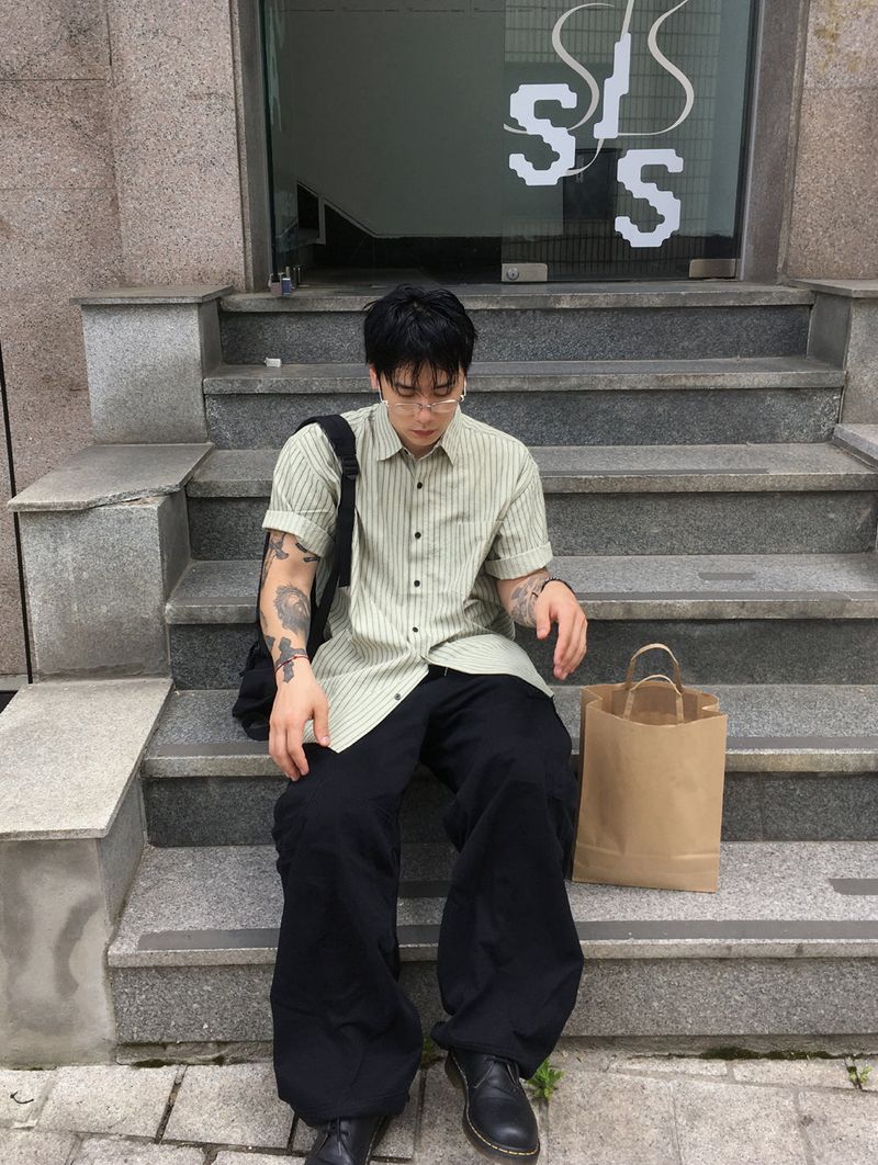 No.1305 washed cago wide PT (3color)