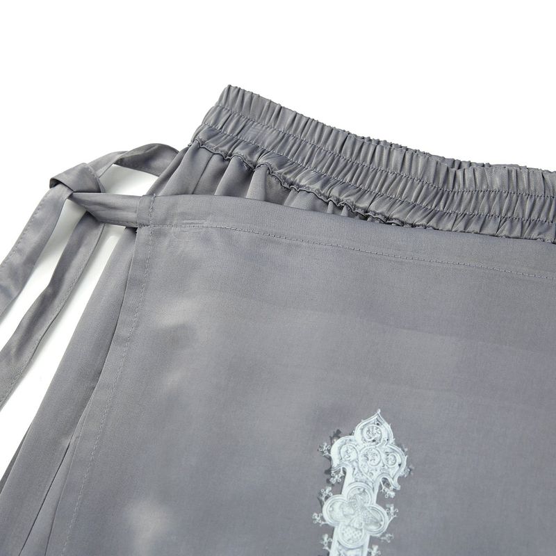 1 0 cross wrap skirt pants - GREY
