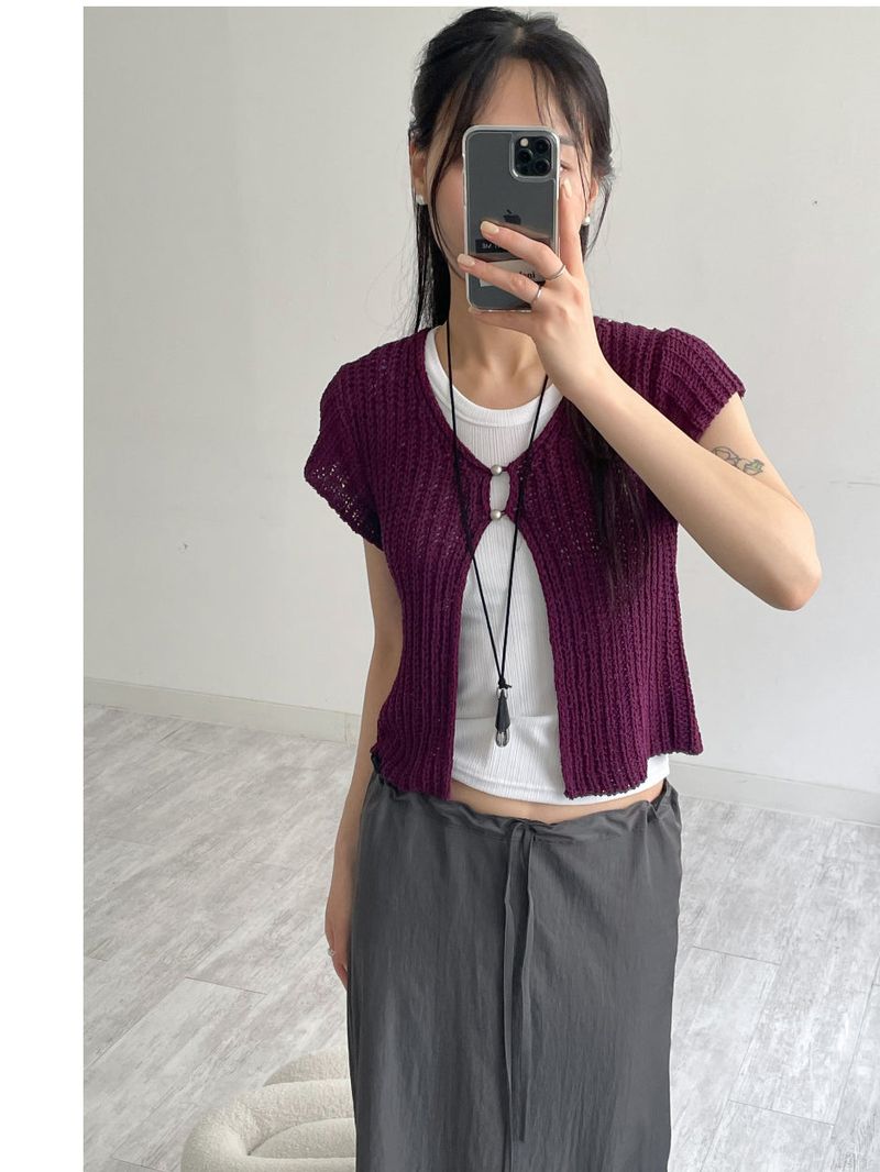 INCHANT ME(インチャントミー)の「ビンツ ツーボタン 半袖ニットベスト(トップス)」