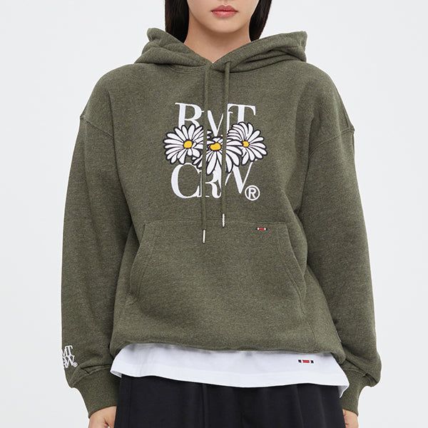 ROMANTIC CROWN(ロマンティッククラウン)の「OXEYE DAISY HOODIE_MELANGE KHAKI(Tops)」
