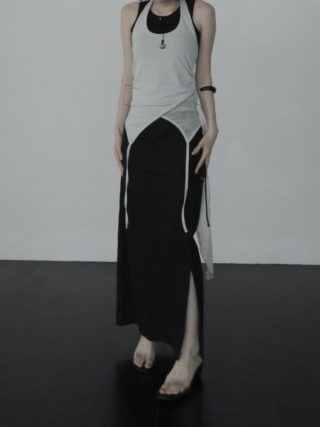 Elmic Printed Halter Sleeveless Top