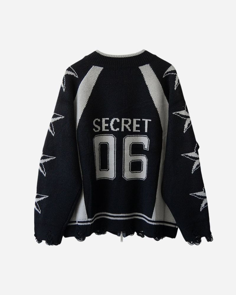 Star-printed Knitwear Zip-Up