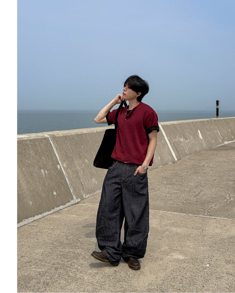 Evan Linen Curved Denim Pants