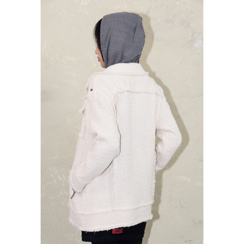 SLEEVE-OFF TWEED JACKET