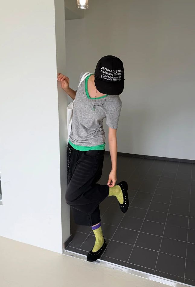 (SET) PUNCHING COLOR BLOCK SOCKS
