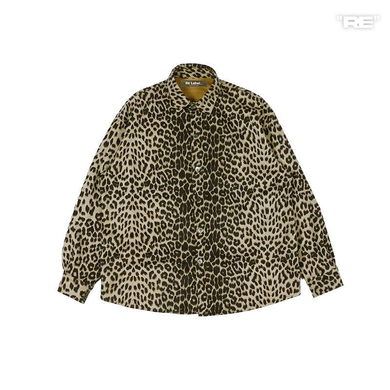 RELABEL Regular Product Customized Leopard Pattern High-Quality Suede Loose and Draped Long-Sleeve Shirt Jacket