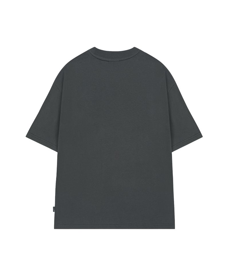 エンジェルラビットアスキーグラフィックオーバーフィットTシャツ - ライトチャコール