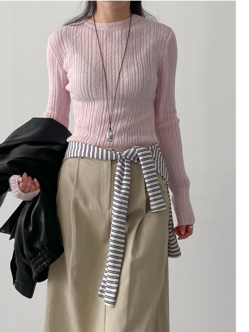 Mamonde Ribbed Knit T-shirt