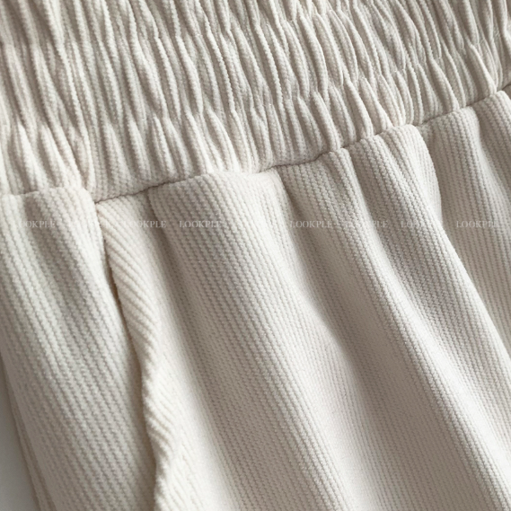 [In-house production]  First Corduroy Cargo String Wide Pants