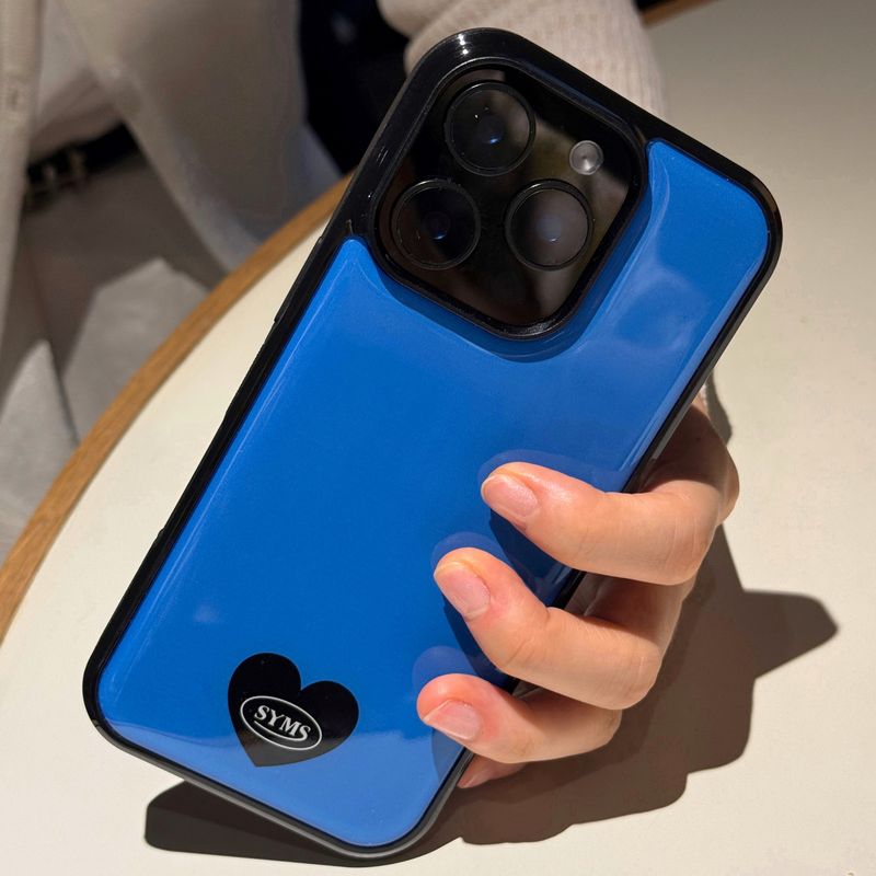Blue Mood Heart epoxy bumper case