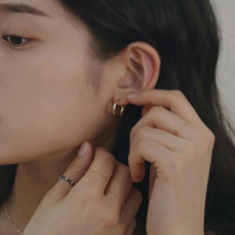 Less is more（レスイズモア）の「14K GOLDFILLED RING EARRING (S size)（Accessories）」